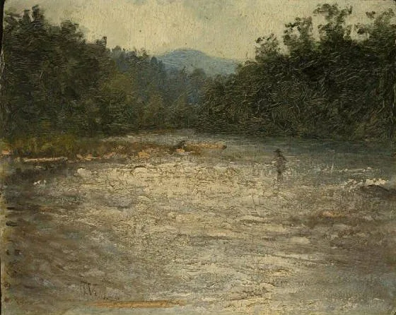 Man Fishing - attributed to Claude Monet